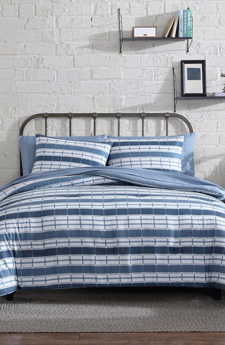 Perry Ellis Caleb 5-Piece Twin/Twin XL Comforter Set, Alternate, color, Blue