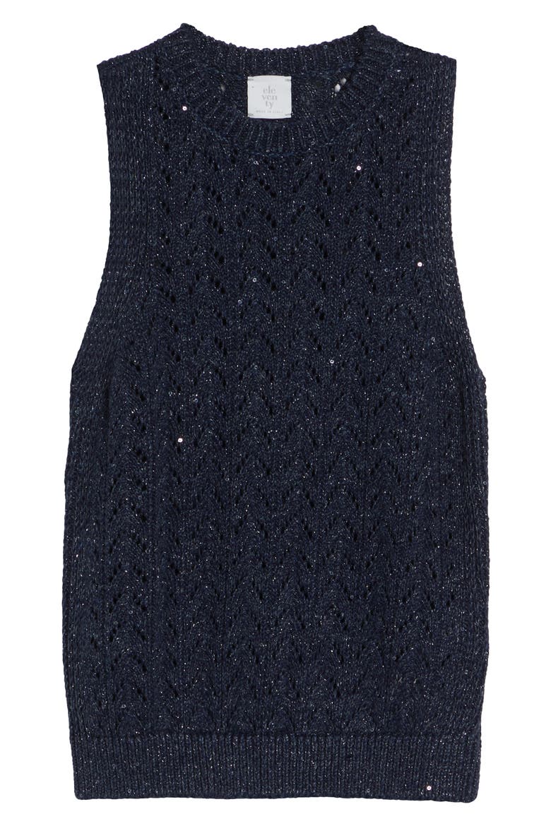 Sequin Crewneck Sweater Vest, Alternate, color, 11N NEW BLUE