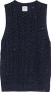 Eleventy Sequin Crewneck Sweater Vest