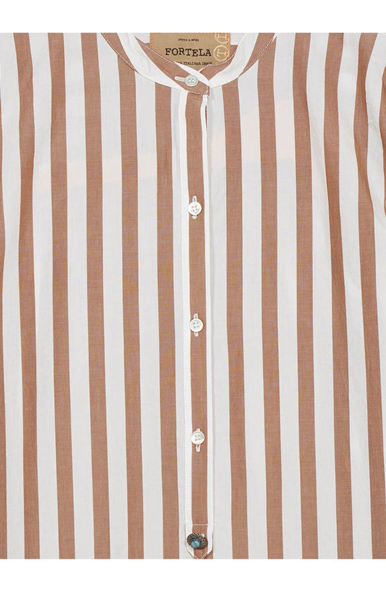 Fortela Striped Cotton Kaftan Dress, Alternate, color, Brown