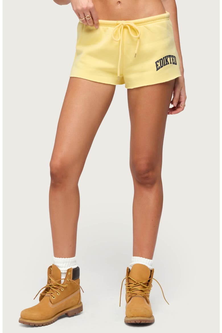 Sporty Babe Drawstring Micro Shorts, Main, color, YELLOW