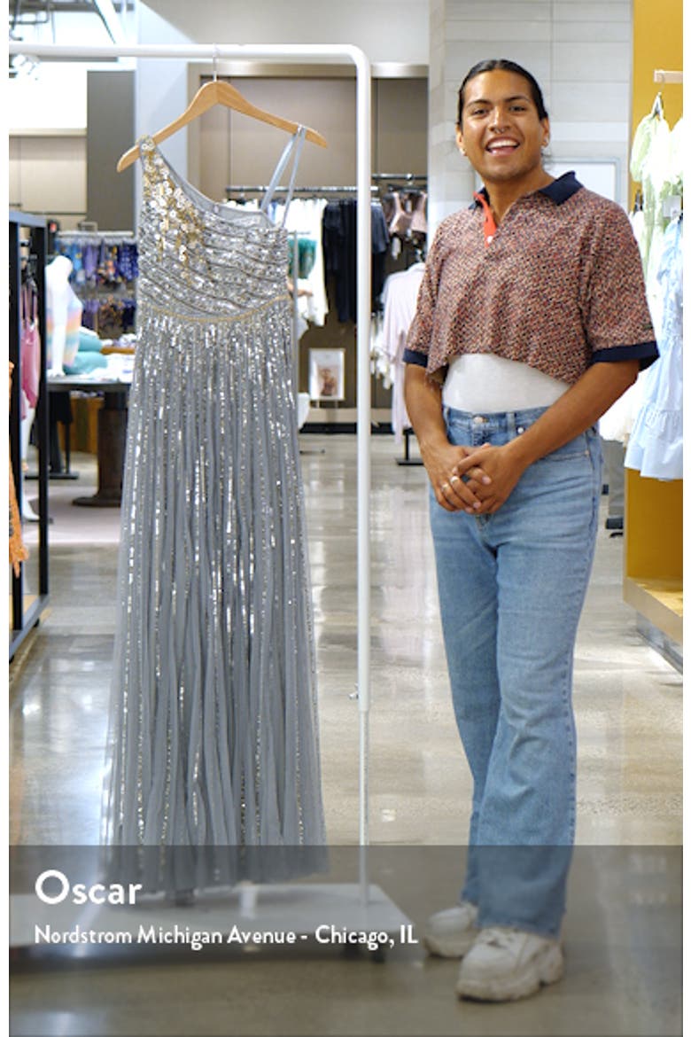 Embellished One-Shoulder A-Line Gown video