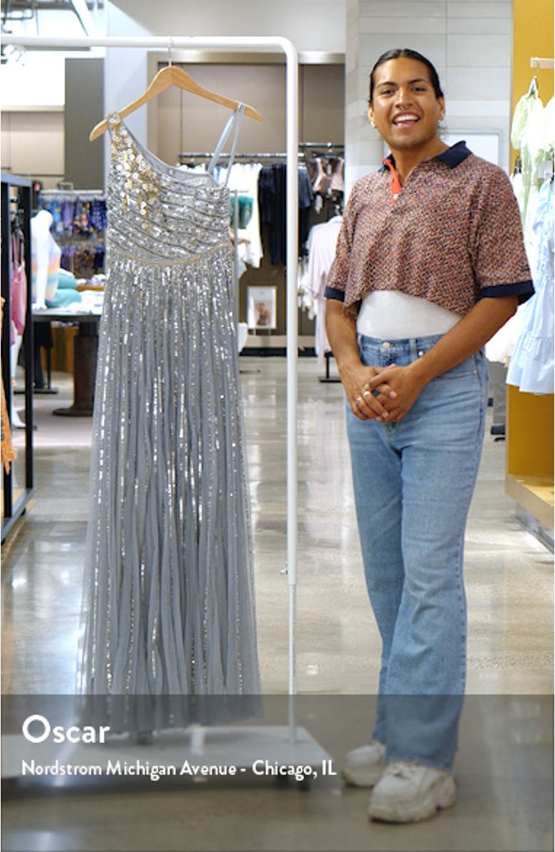 Embellished One-Shoulder A-Line Gown, sales video thumbnail