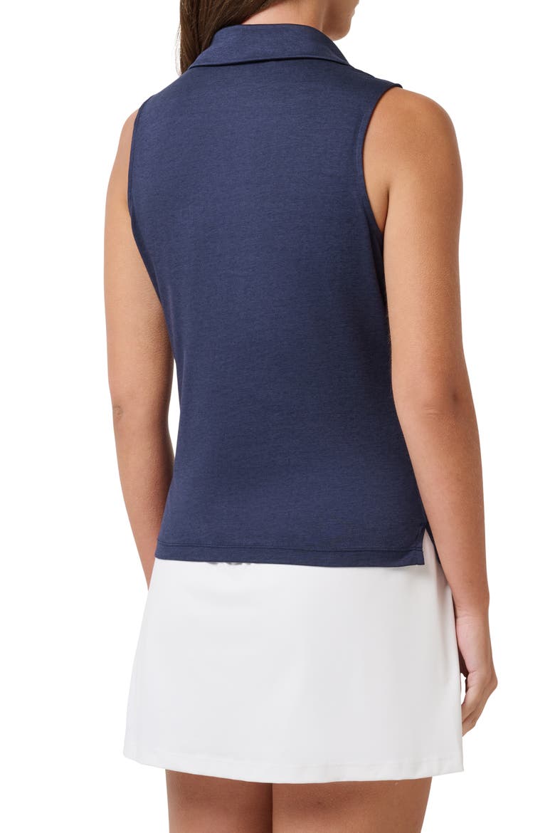 Skyloft Light Sleeveless Polo, Alternate, color, HEATHER NAVY BLAZER