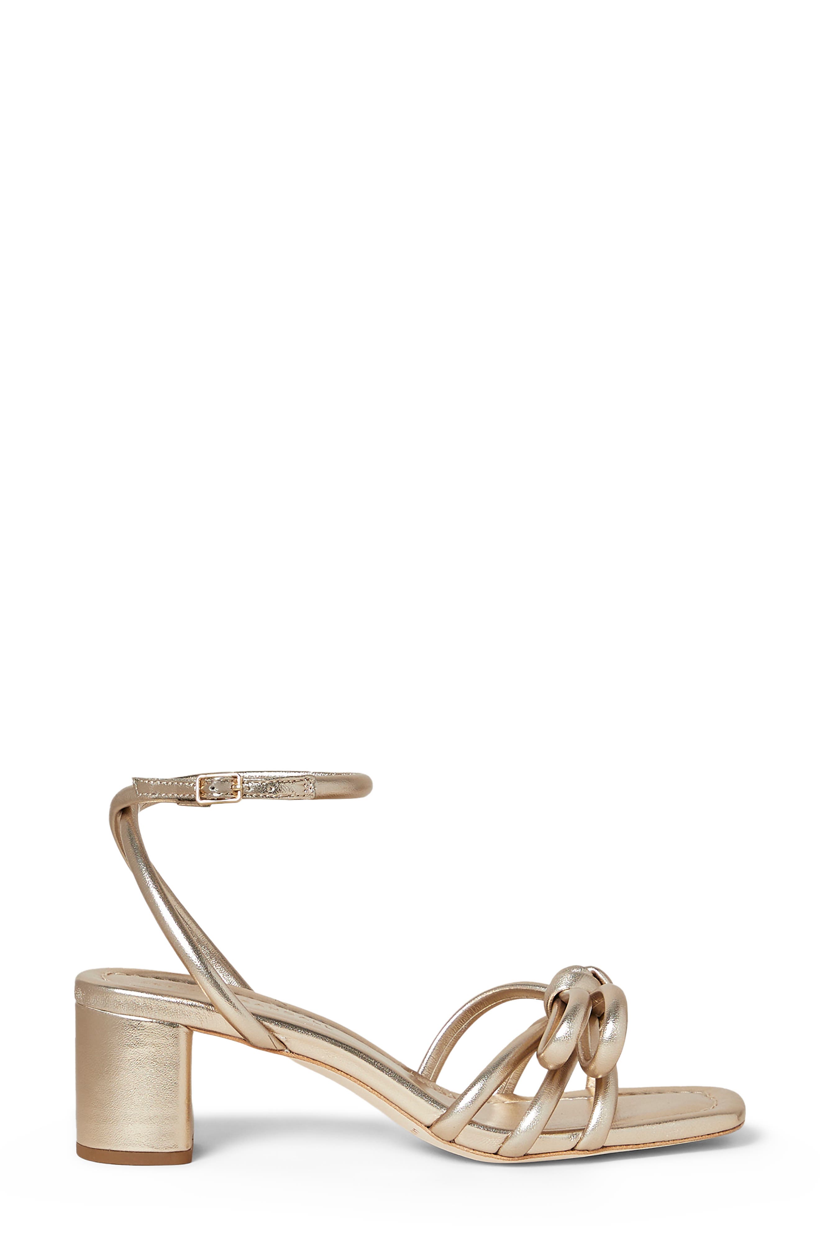 Loeffler Randall Ankle Strap Block Heel Sandal, Alternate, color, Champagne
