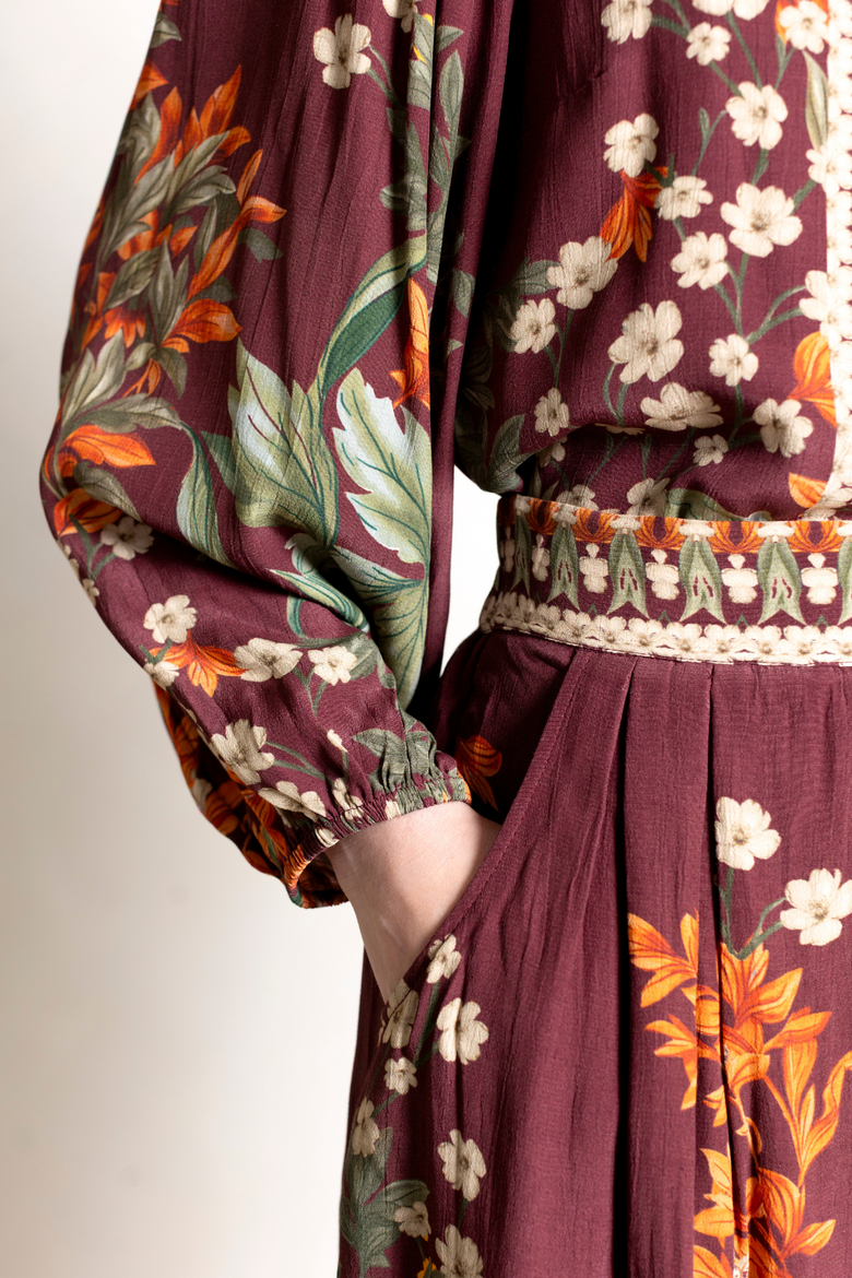 Harlow Skirt, Alternate, color, Burgundy Floral