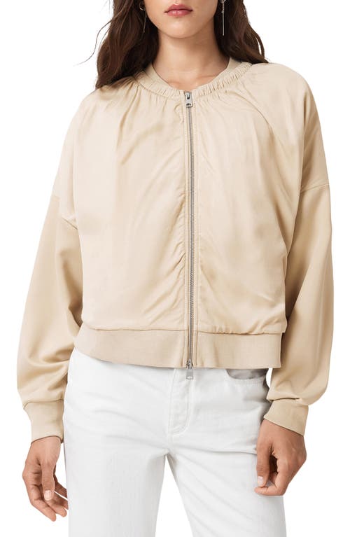 Allsaints Mirri Jersey Bomber Jacket In Neutral