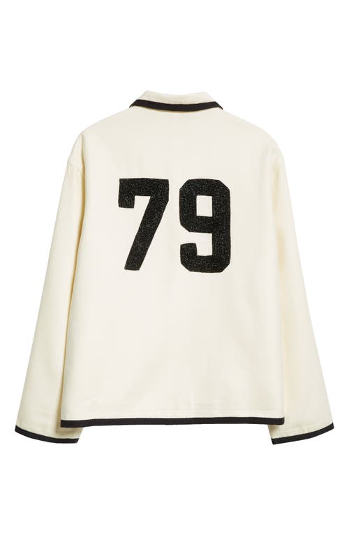 Bode Beaded Player Jacket In Black Cream