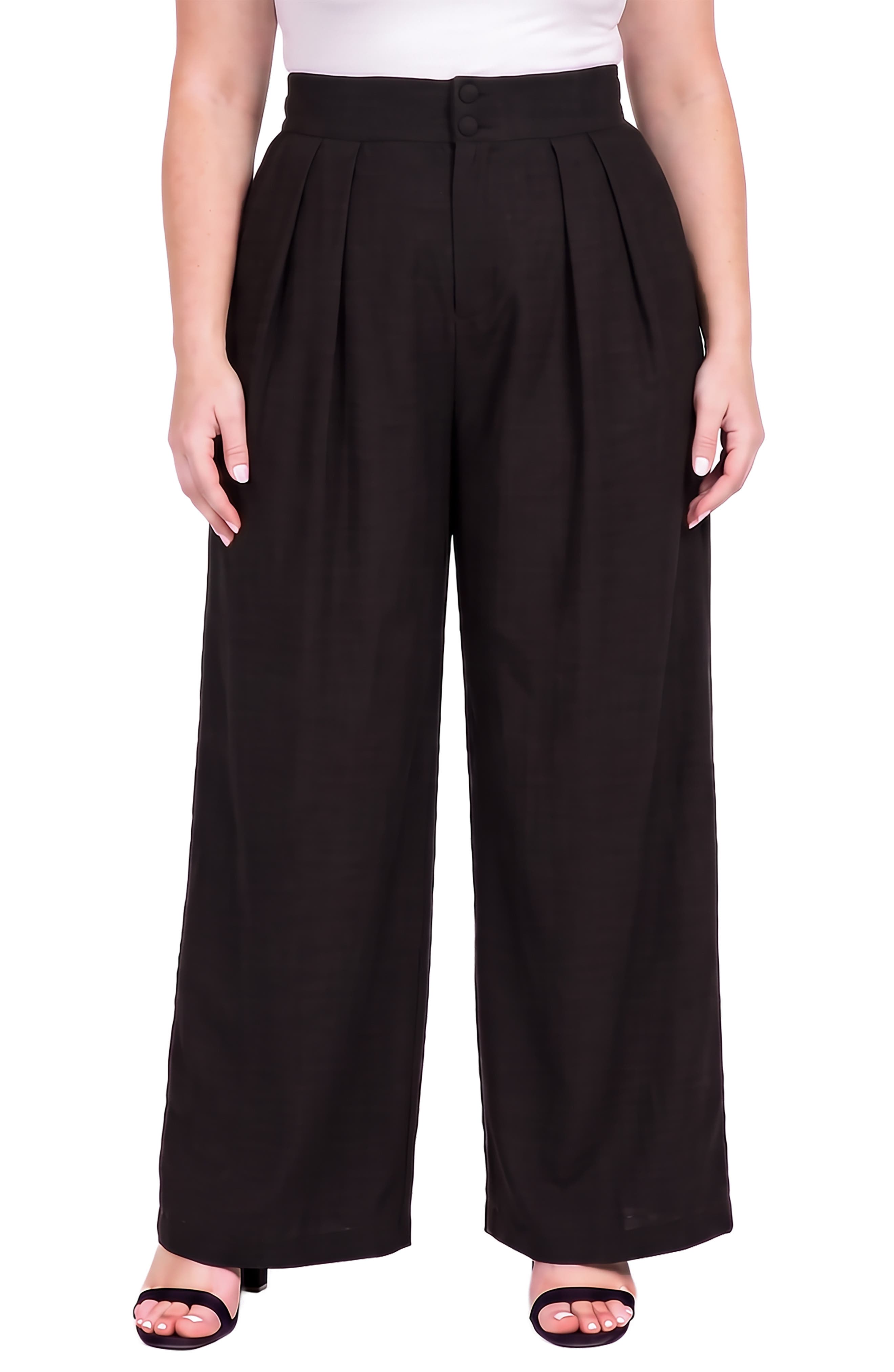 Standards & Practices High Waist Pleated Straight Leg Suit Pants (Women ...