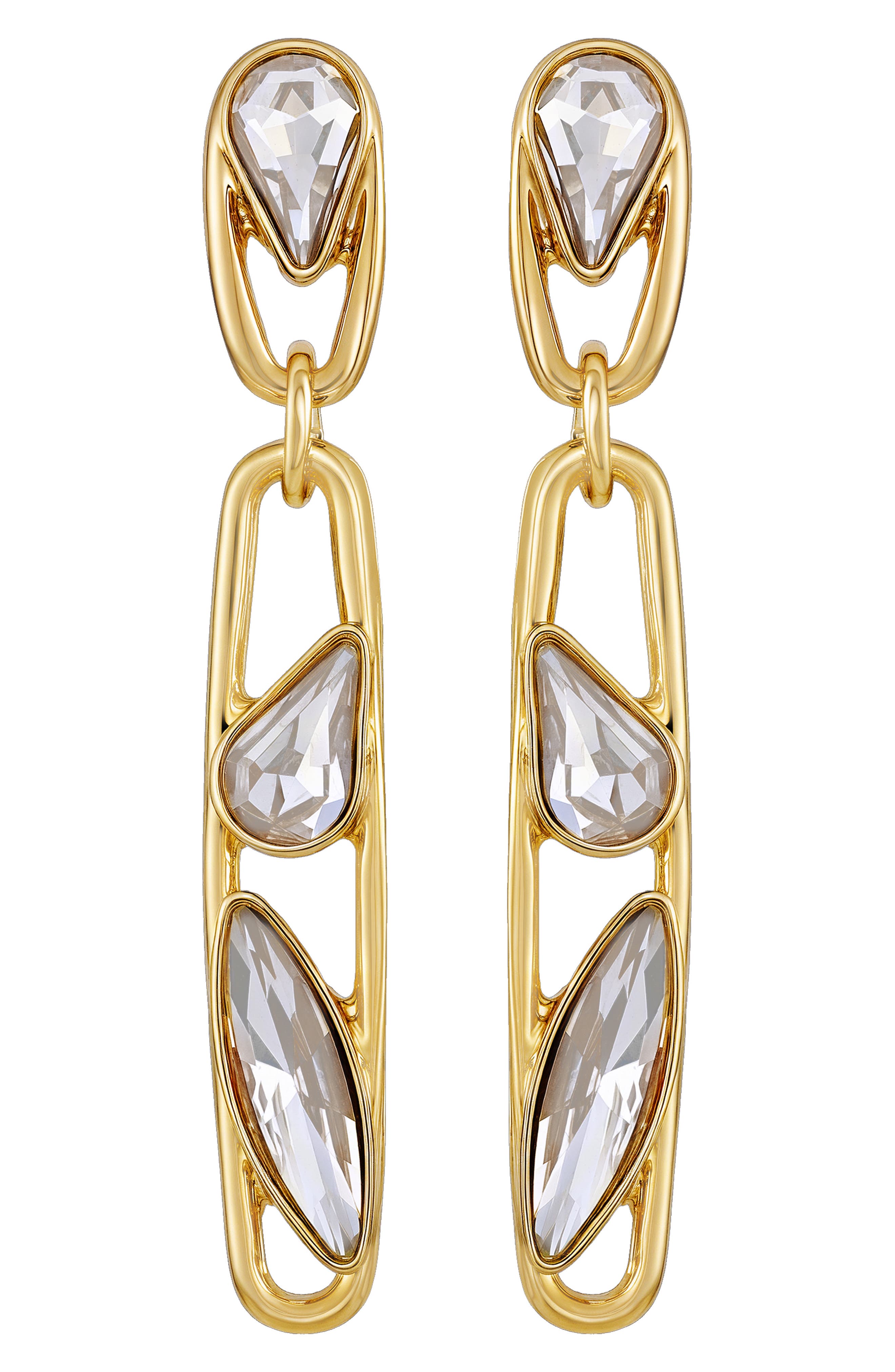 Crystal Linear Drop Earrings