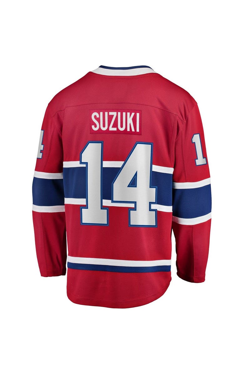 FANATICS Men's Fanatics Branded Nick Suzuki Red Montreal Canadiens Home Premier Breakaway Player Jersey, Alternate, color,