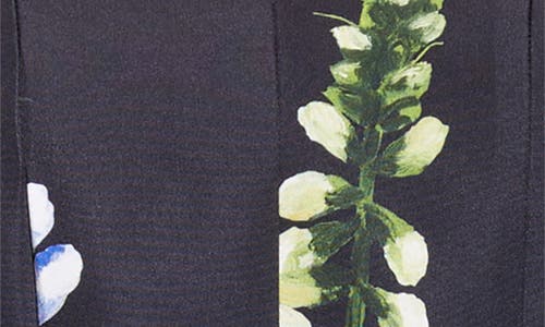 Oscar De La Renta Floral Midi Dress In Black