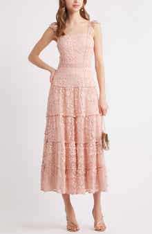Chelsea28 3D Floral Lace Tiered Maxi Dress