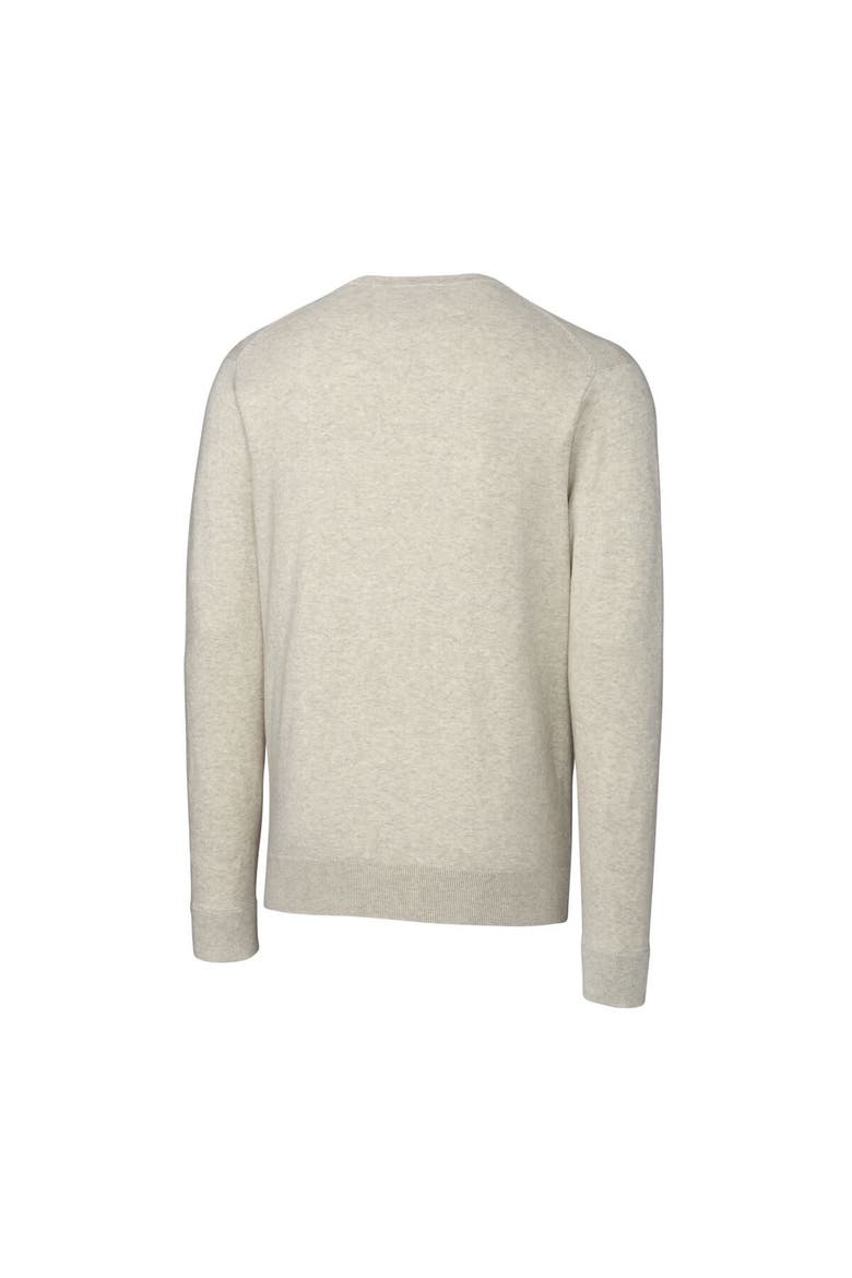 Men's Cutter & Buck Oatmeal Tampa Bay Buccaneers Throwback Logo Lakemont Tri-Blend Big & Tall V-Neck Pullover Sweater, Alternate, color, Oatmeal