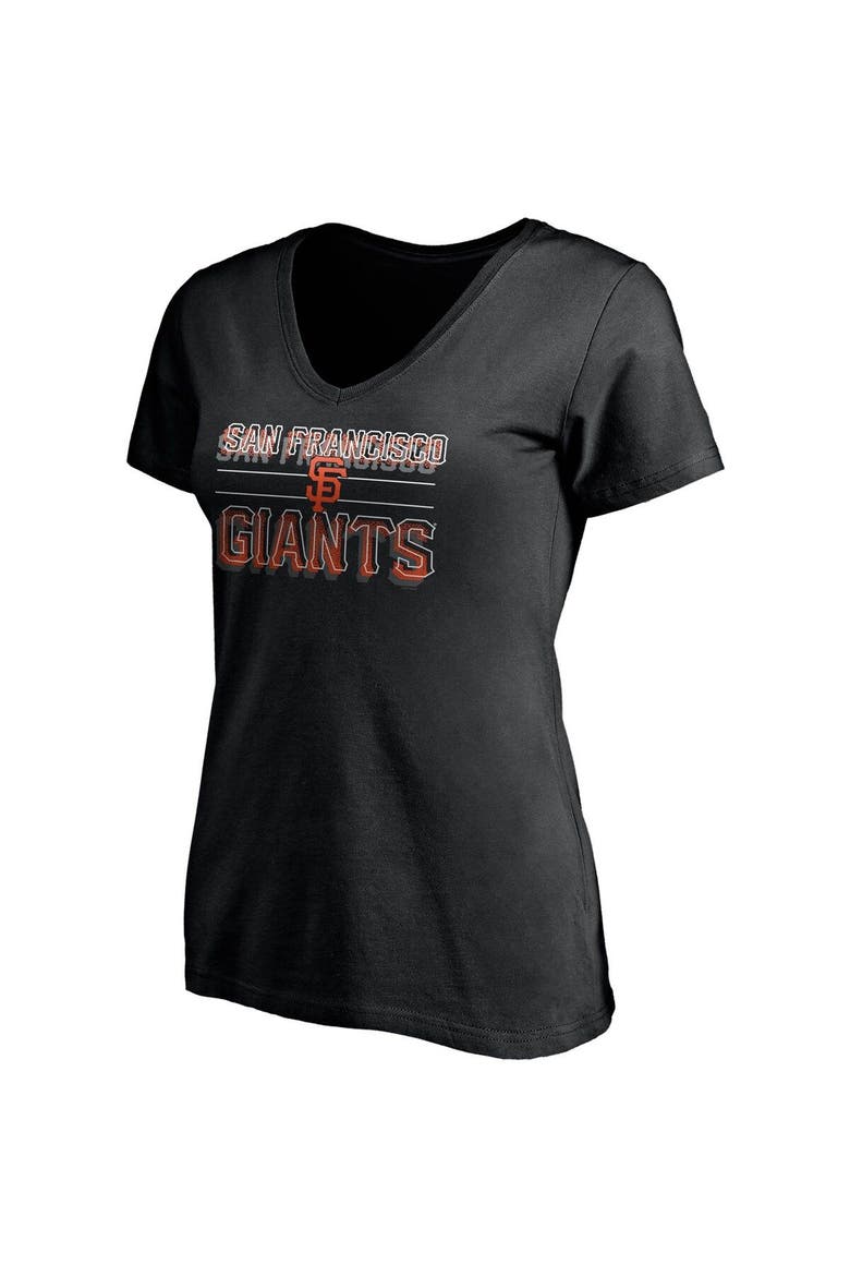 Women's Fanatics Branded Black San Francisco Giants Compulsion to Win V-Neck T-Shirt, Alternate, color, Black