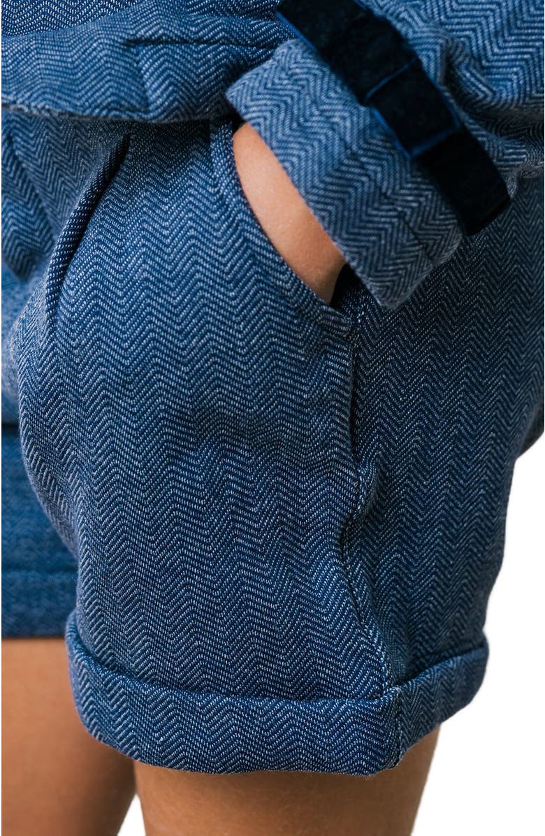 Hope & Henry Girls' Fleece Dress Short, Kids, Alternate, color, Navy Herringbone Fleece