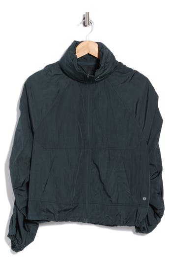Layer 8 Leigh Packable Hood Jacket In Pine/ Garden Topiary