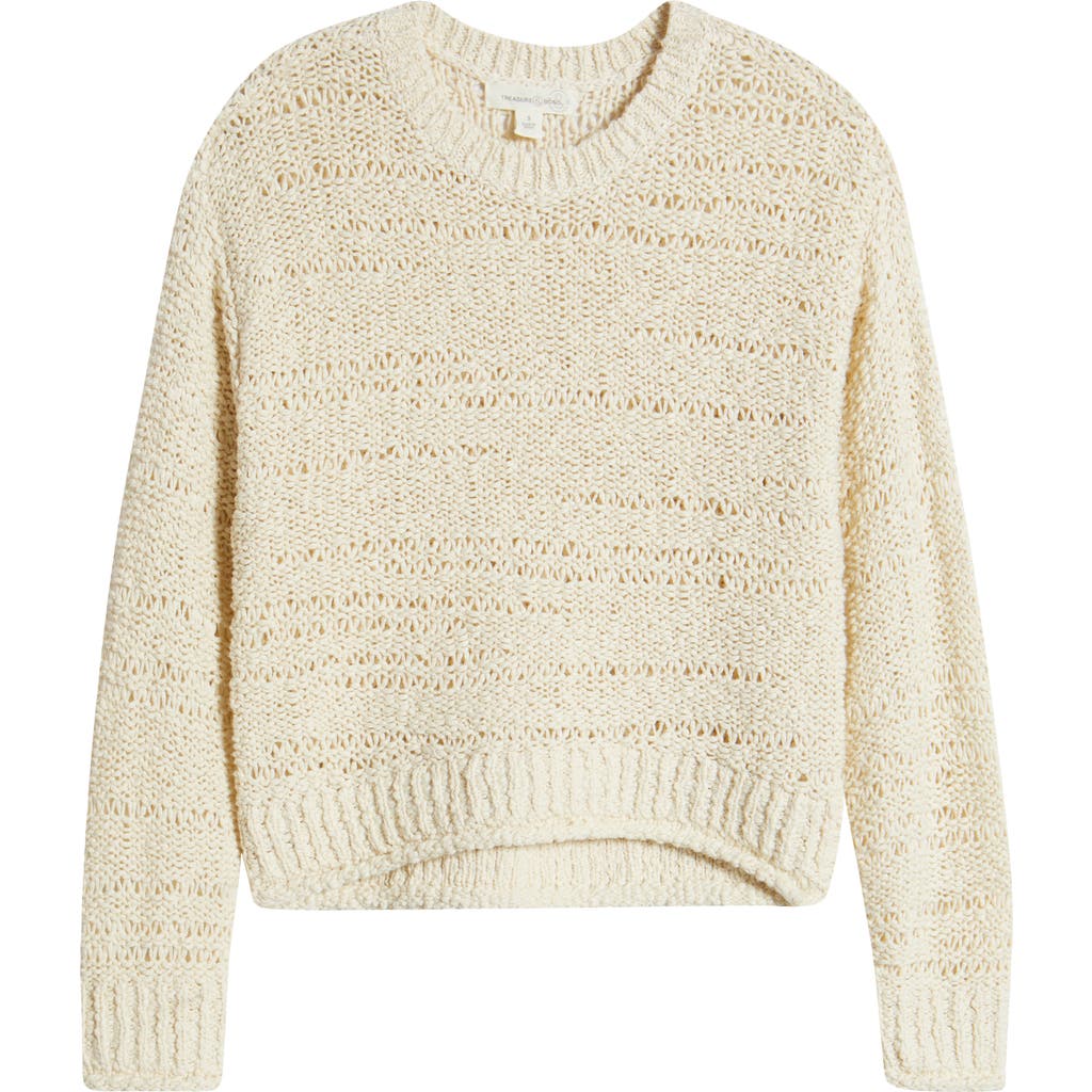 TREASURE & BOND TREASURE & BOND DROP STITCH COTTON CREWNECK SWEATER