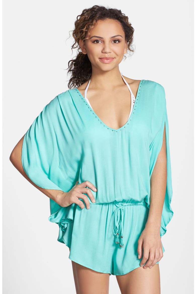 Flowing Cover-Up Romper, Main, color, PEPPERMINT