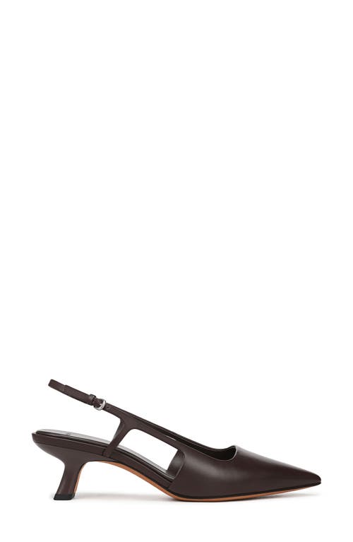 Vince Bianca Leather Kitten Slingback Pumps