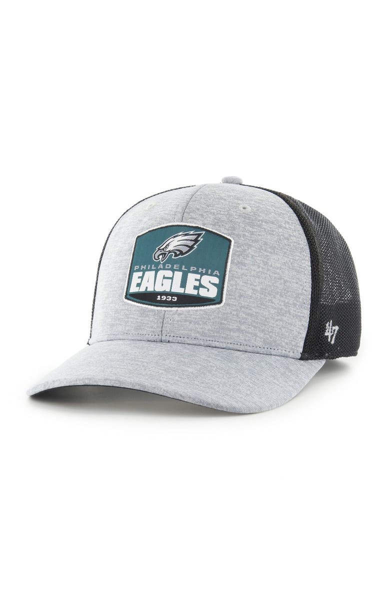 '47 Men's '47 Heathered Gray/Black Philadelphia Eagles Motivator Flex Hat, Alternate, color,