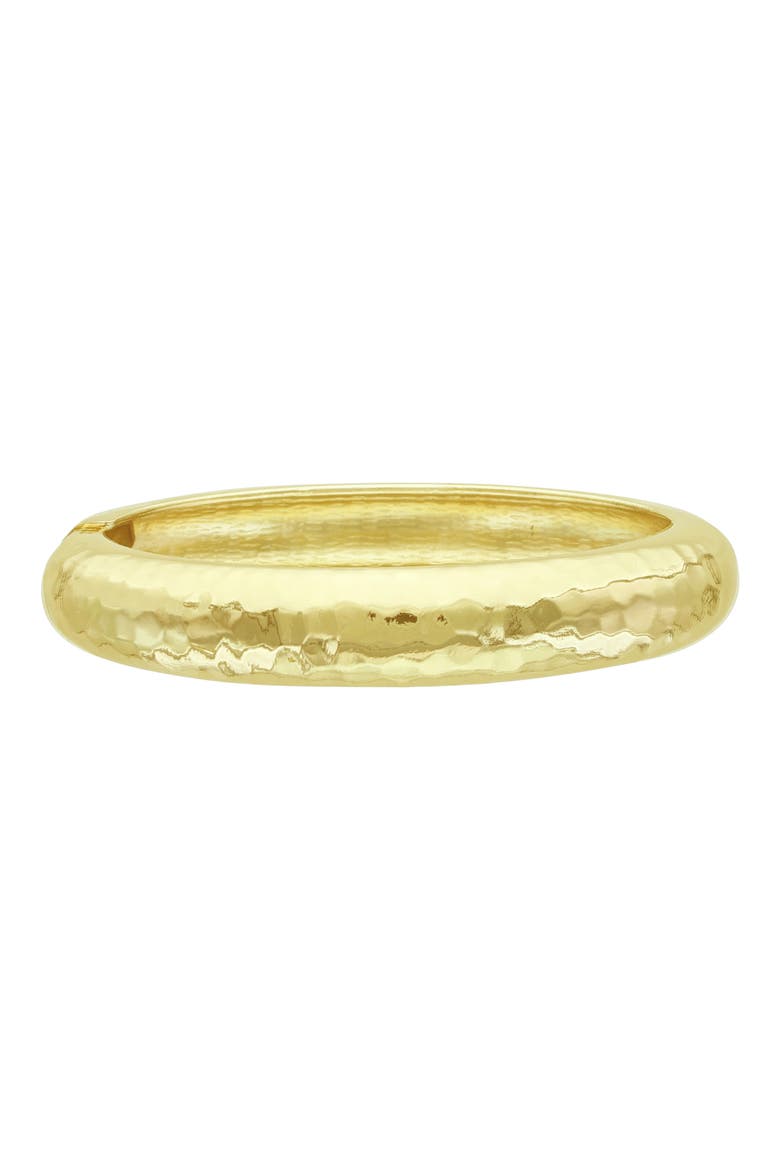 Wave Hammered Bangle, Alternate, color, GOLD