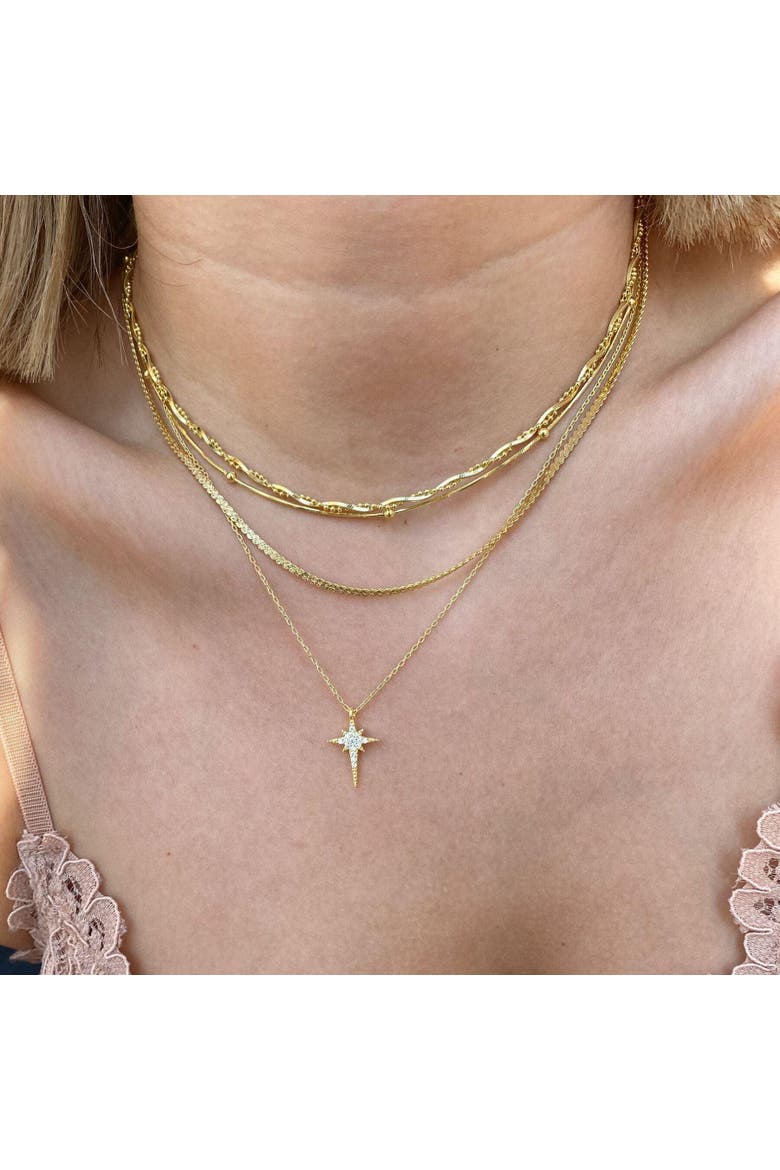 Northern Star Polaris Sterling Silver Necklace, Alternate, color, Gold