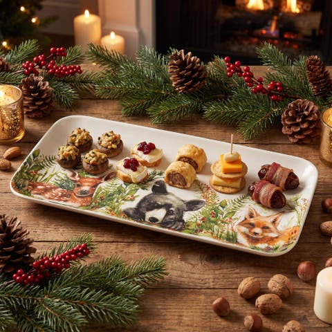 Stoneware Woodland Botanical Platter