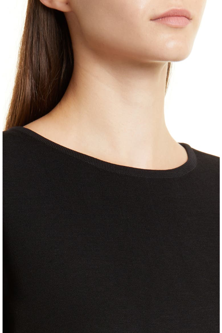 Short Sleeve Knit Tunic Top, Alternate, color, BLACK