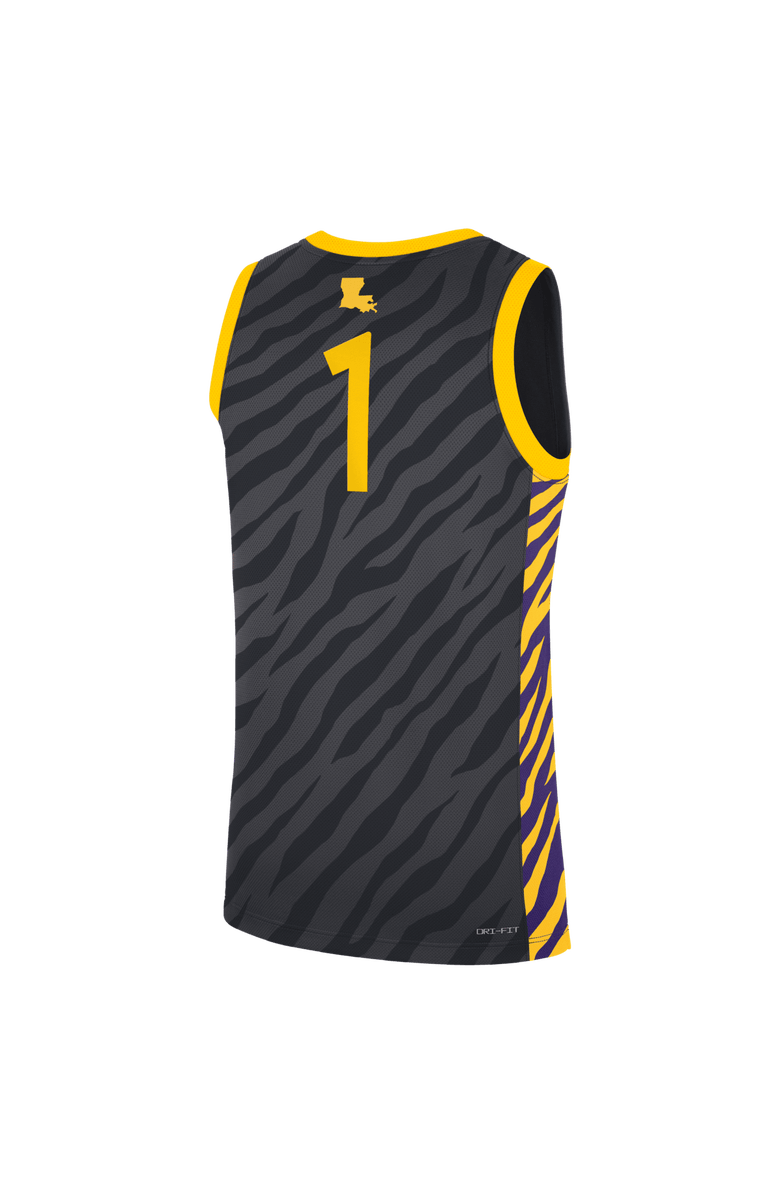 Nike Unisex Nike #1 Anthracite LSU Tigers  Replica Basketball Jersey, Alternate, color, Anthracite