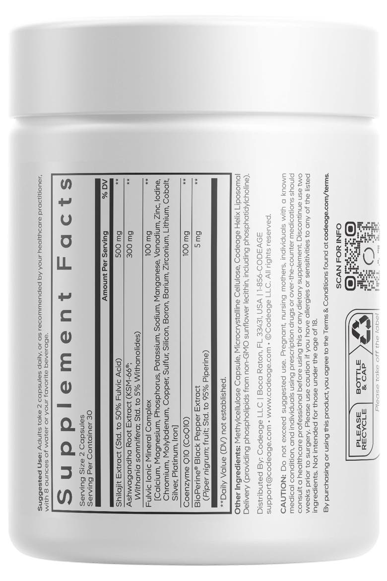 Liposomal Himalayan Shilajit+, KSM-66 Ashwagandha Supplement, Alternate, color, White