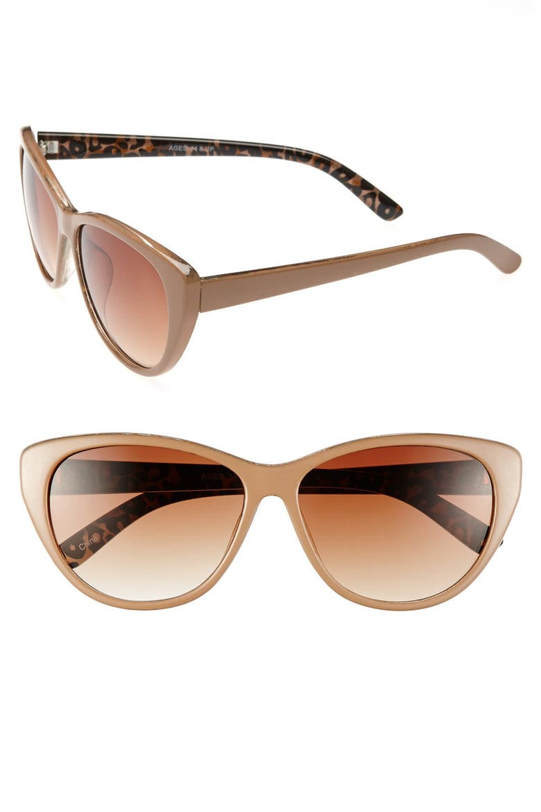'Hialeah' 58mm Sunglasses, Main, color, NUDE LEOPARD