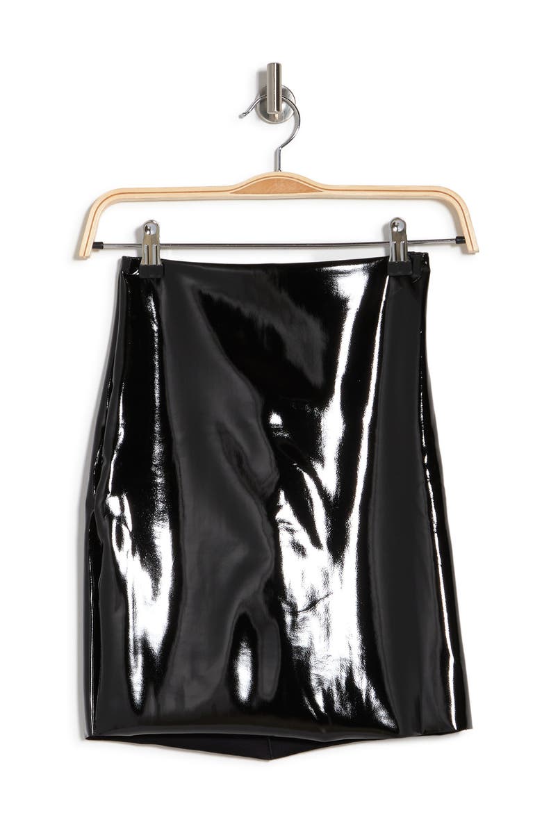 Commando Faux Patent Leather Mini Skirt, Alternate, color, 