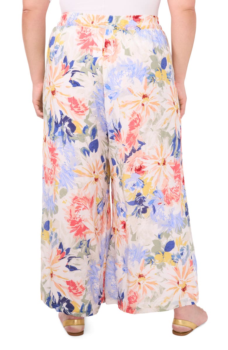 Vince Camuto Floral Wide Leg Drawstring Pants, Alternate, color, 