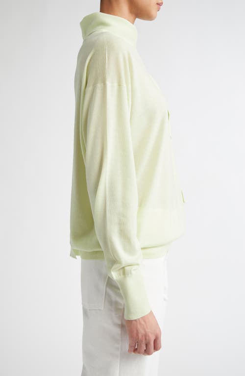 Jil Sander Draped Scarf Cashmere Sweater In Pear