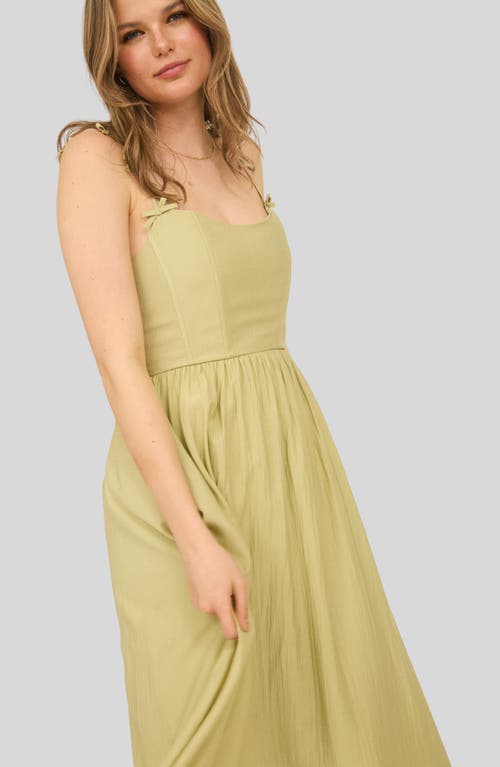 BLU PEPPER BLU PEPPER CORSET BOW STRAP MIDI SUNDRESS 