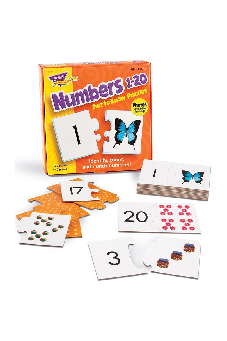Numbers 1 to 20 Counting, Two Sided Puzzles, Alternate, color, Multicolored
