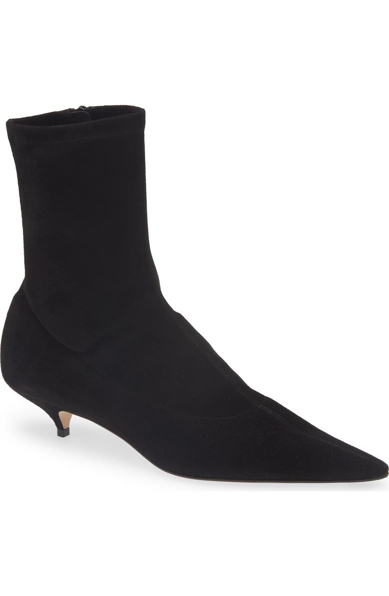 The Row Liisa Pointed Toe Bootie, Main, color, Black