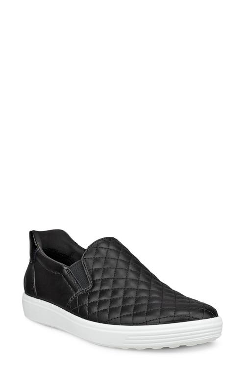 Ecco Soft 7 Slip-on Quilted Sneaker In Black