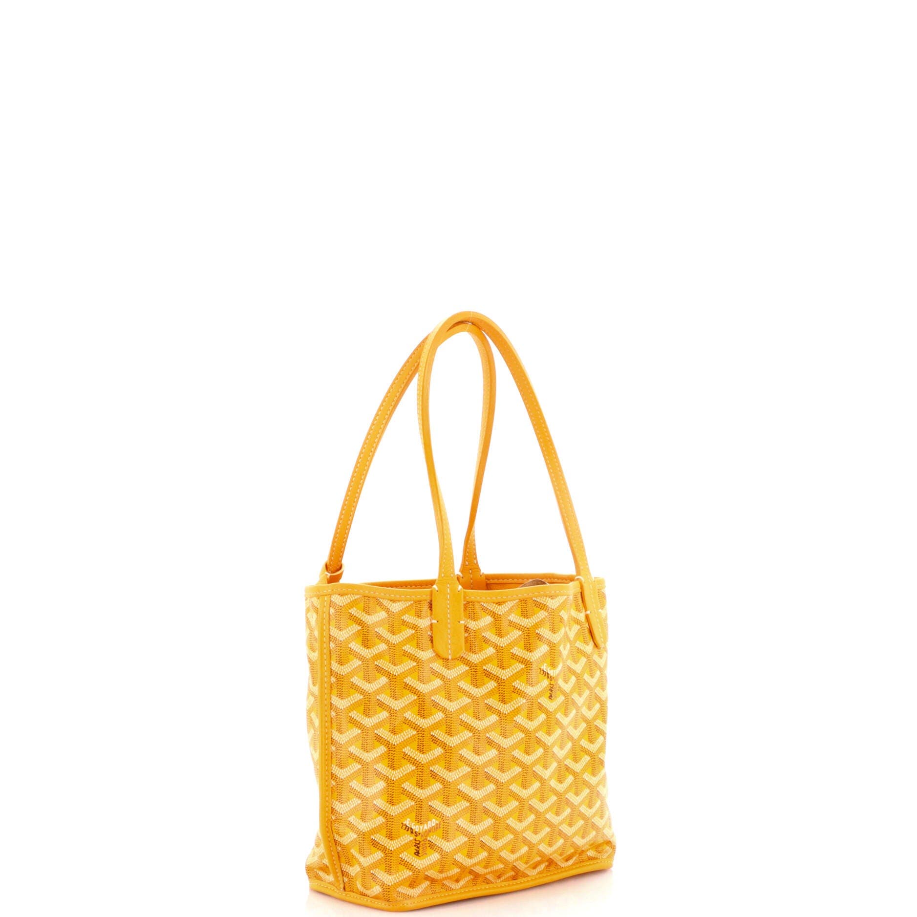 Pre-Owned Goyard Anjou Reversible Tote Coated Canvas Mini, Alternate, color, Yellow