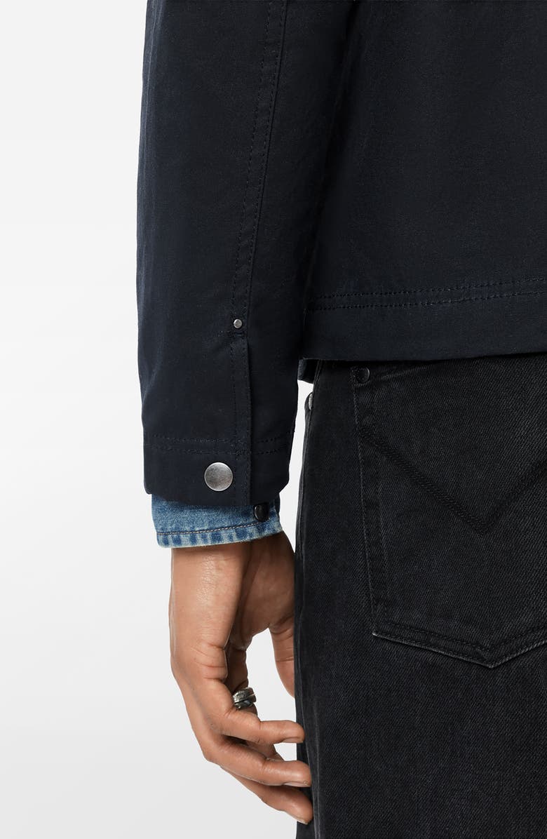 John Varvatos Calvin Waxed Cotton Work Jacket, Alternate, color, Navy