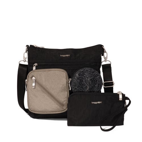 Baggallini Snap & Go Modular Slim Crossbody Bag In Black