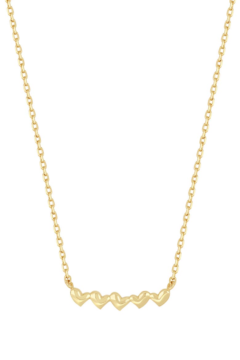 14K Yellow Gold Heart Bar Pendant Necklace, Main, color, GOLD