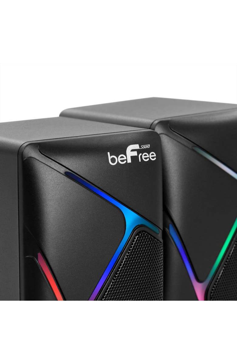 Befree Sound Dual Compact LED Gaming Speakers, Alternate, color, Black