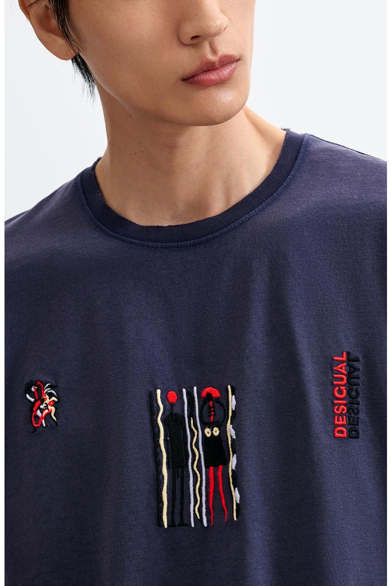 Embroidered Graphic T-Shirt, Main, color, LIGHT BLUE