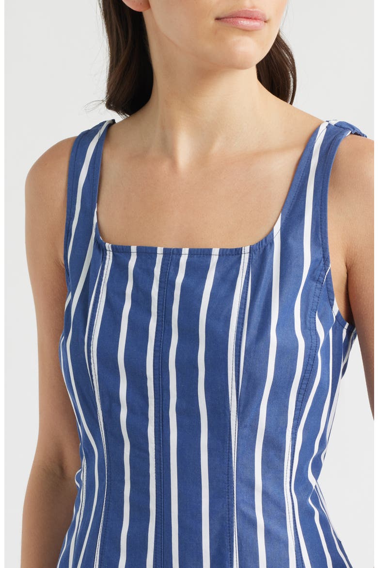 Rylie Stripe Poplin Midi Dress, Alternate, color, COOL NAVY