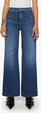 MOTHER The Li'l Hustler Roller Sneak High Waist Wide Leg Jeans