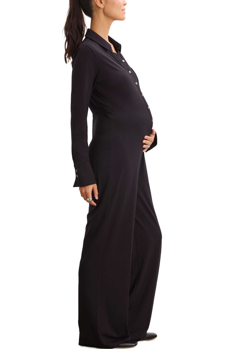 The Bodyflex Bombshell Nursing Jumpsuit, Alternate, color, Black