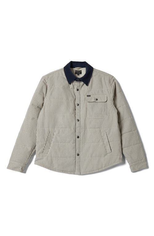 Brixton Cass Engineer Stripe Quilted Jacket In Multi