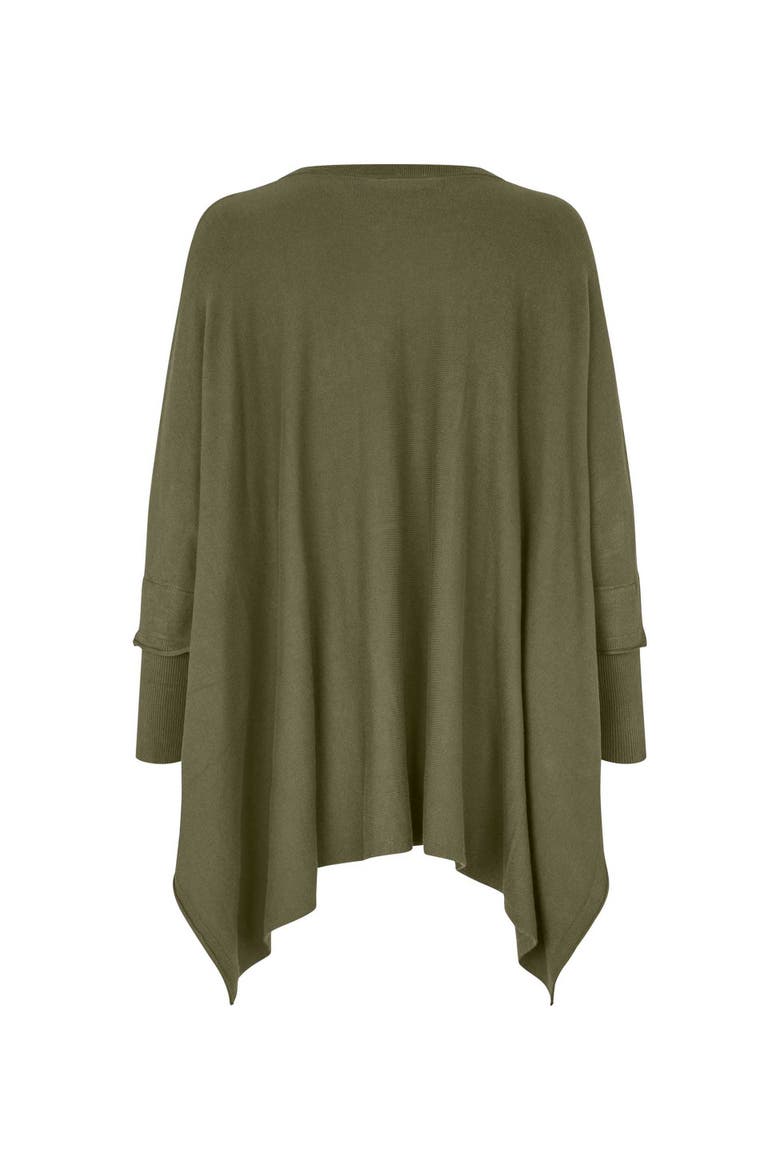 MaFosna Long Sleeve V-Neck Poncho, Alternate, color, Ivy Green